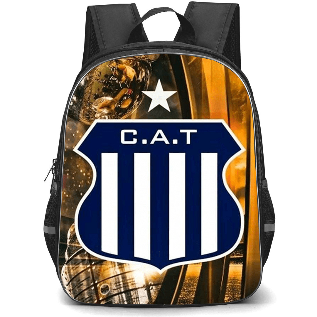 Club Atletico Talleres de Cordoba Backpack School Bag StudentPack - Club Atletico Talleres Trophy with Logo Golden Shine Effect