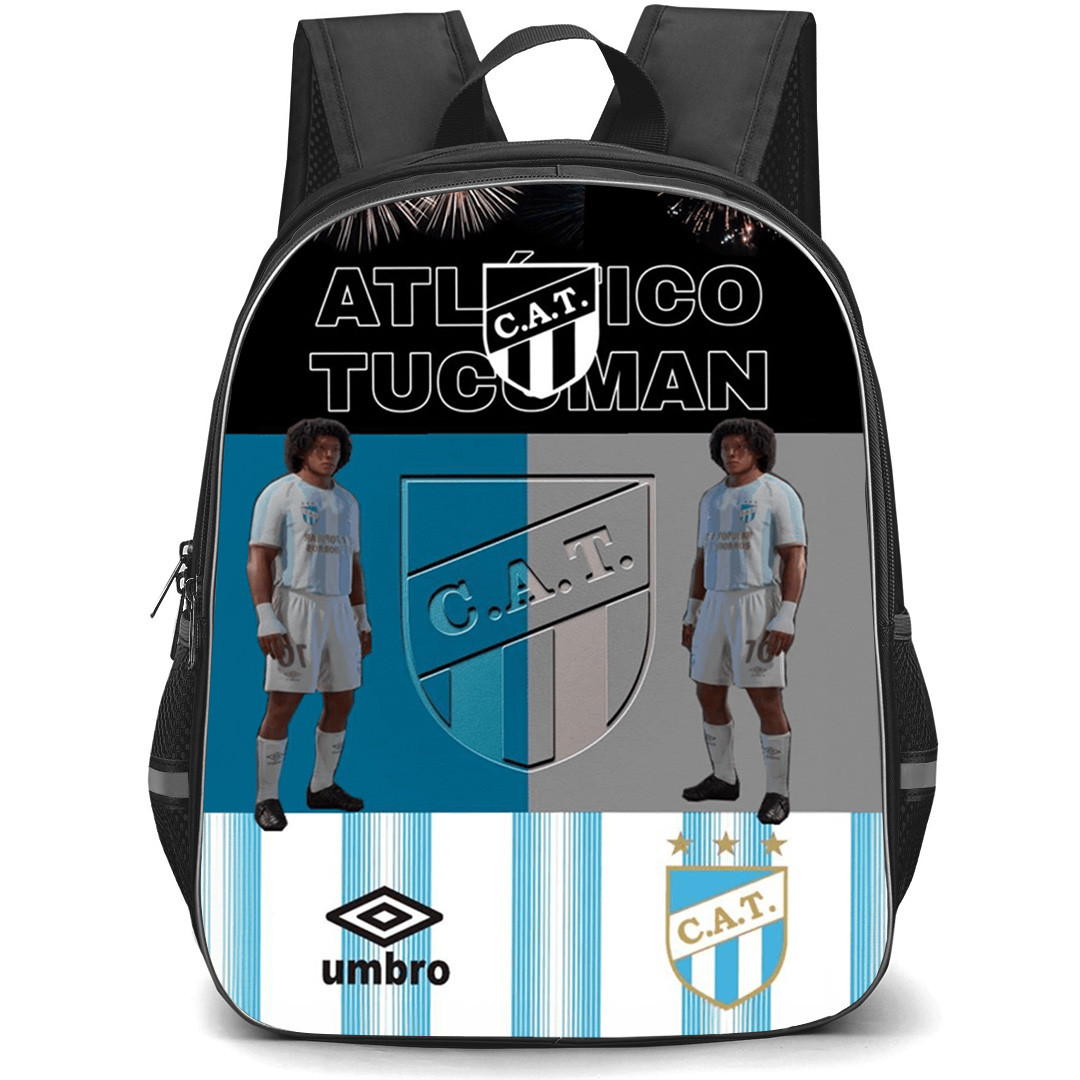Club Atletico Tucuman Backpack School Bag StudentPack - Club Atletico Tucuman Firecracker Stadium with Logo Blue Effect