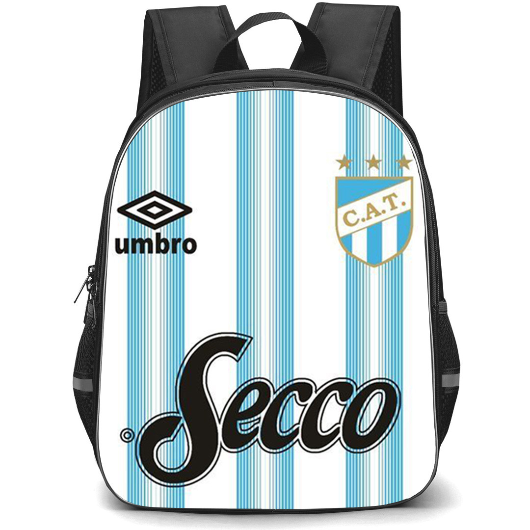 Club Atletico Tucuman Backpack School Bag StudentPack - Club Atletico Tucuman Logo with Vertical Stripe Blue Effect