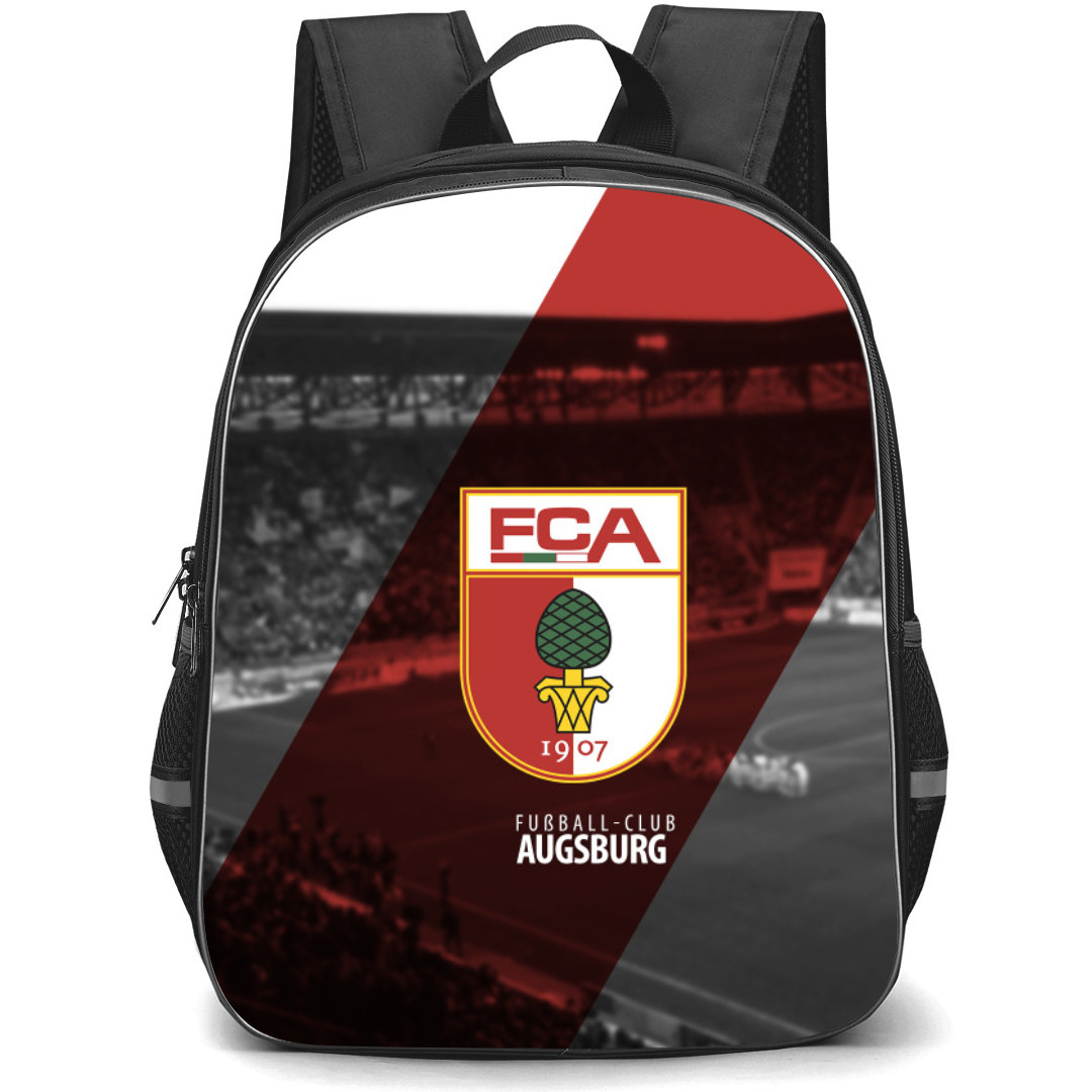 Augsburg II Football Club Backpack School Bag StudentPack - Logo Stadium In Gray And Red Background