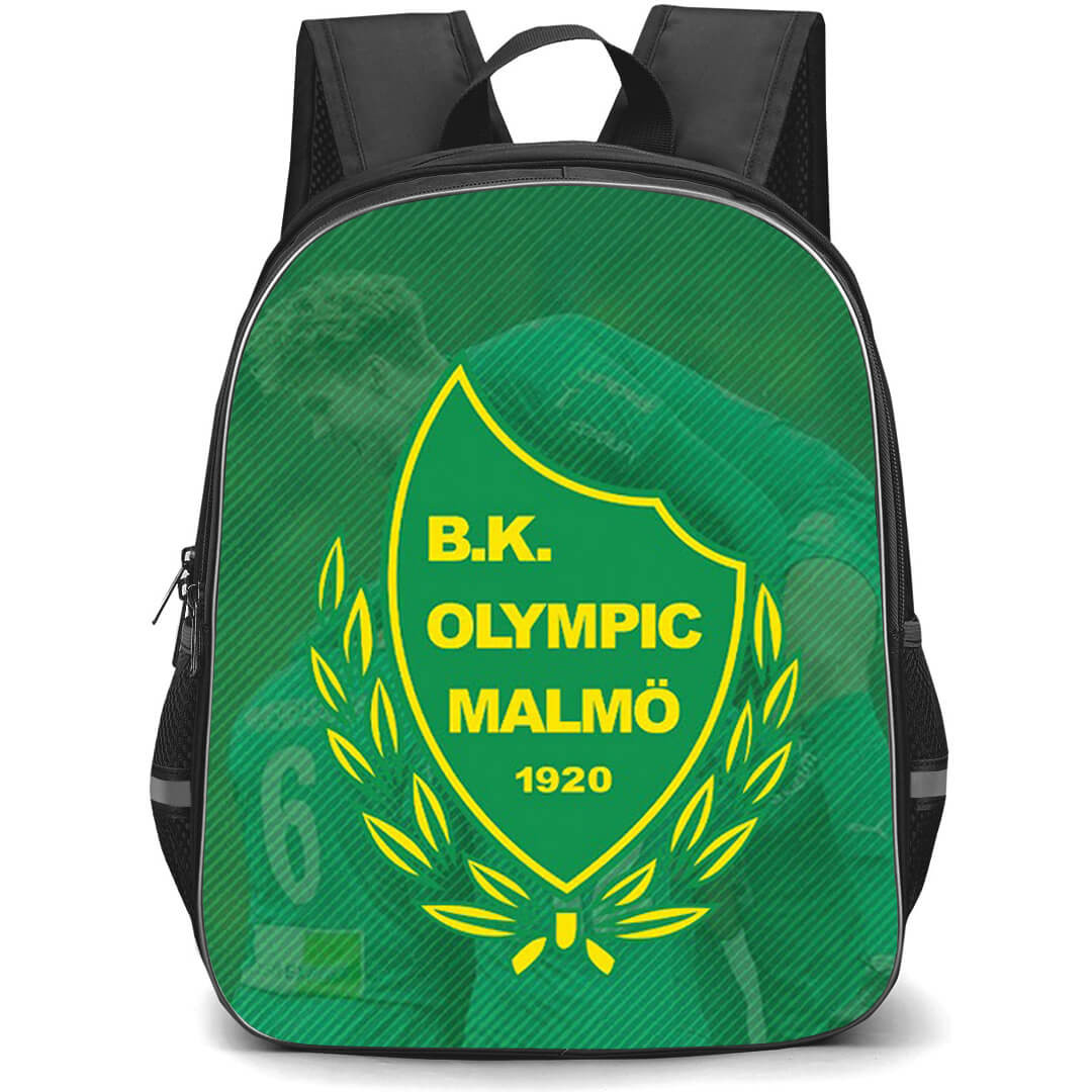 BK Olympic Backpack School Bag StudentPack - BK Olympic Logo On Green Background Football Club