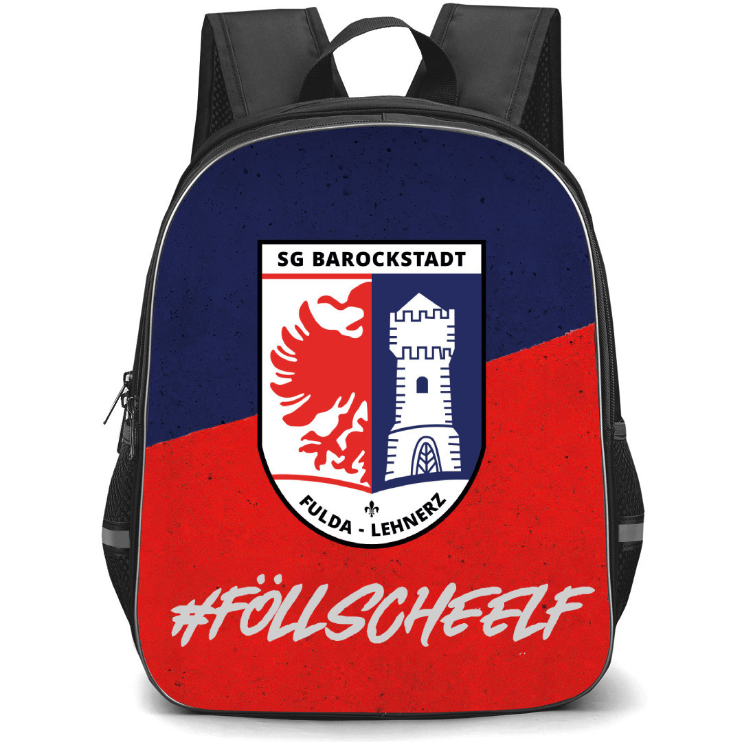 SG Barockstadt Fulda Lehnerz Football Club Backpack School Bag StudentPack - Logo In Red And Blue Background