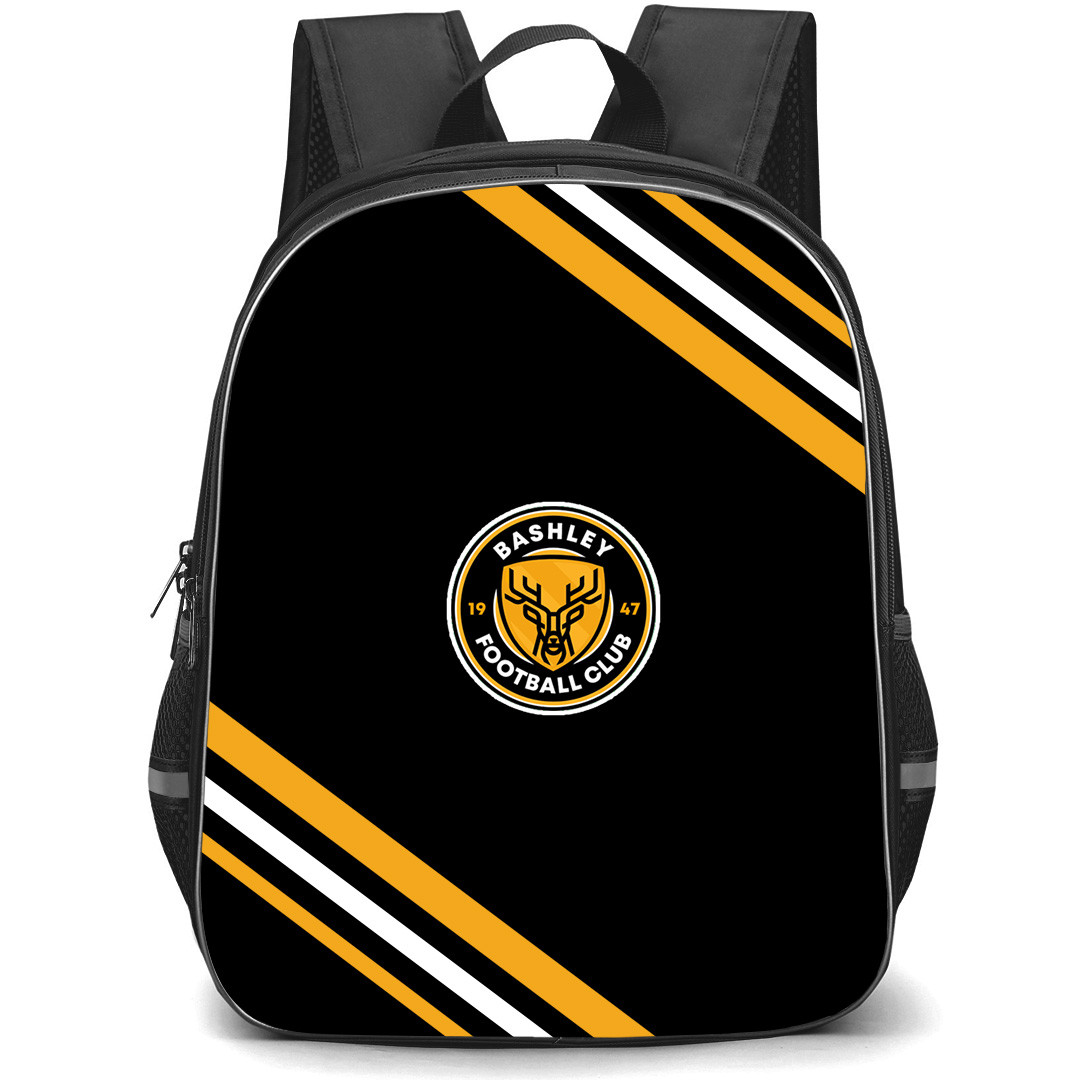 Bashley Football Club Backpack School Bag StudentPack - Bashley Football Club Large Logo With Stripe