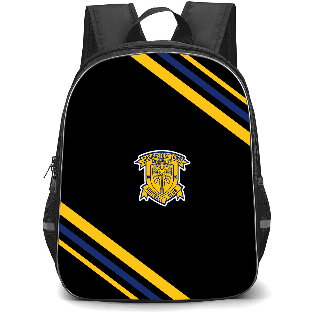 Basingstoke Town Football Club Backpack School Bag StudentPack - Basingstoke Town Football Club Large Logo With Stripe