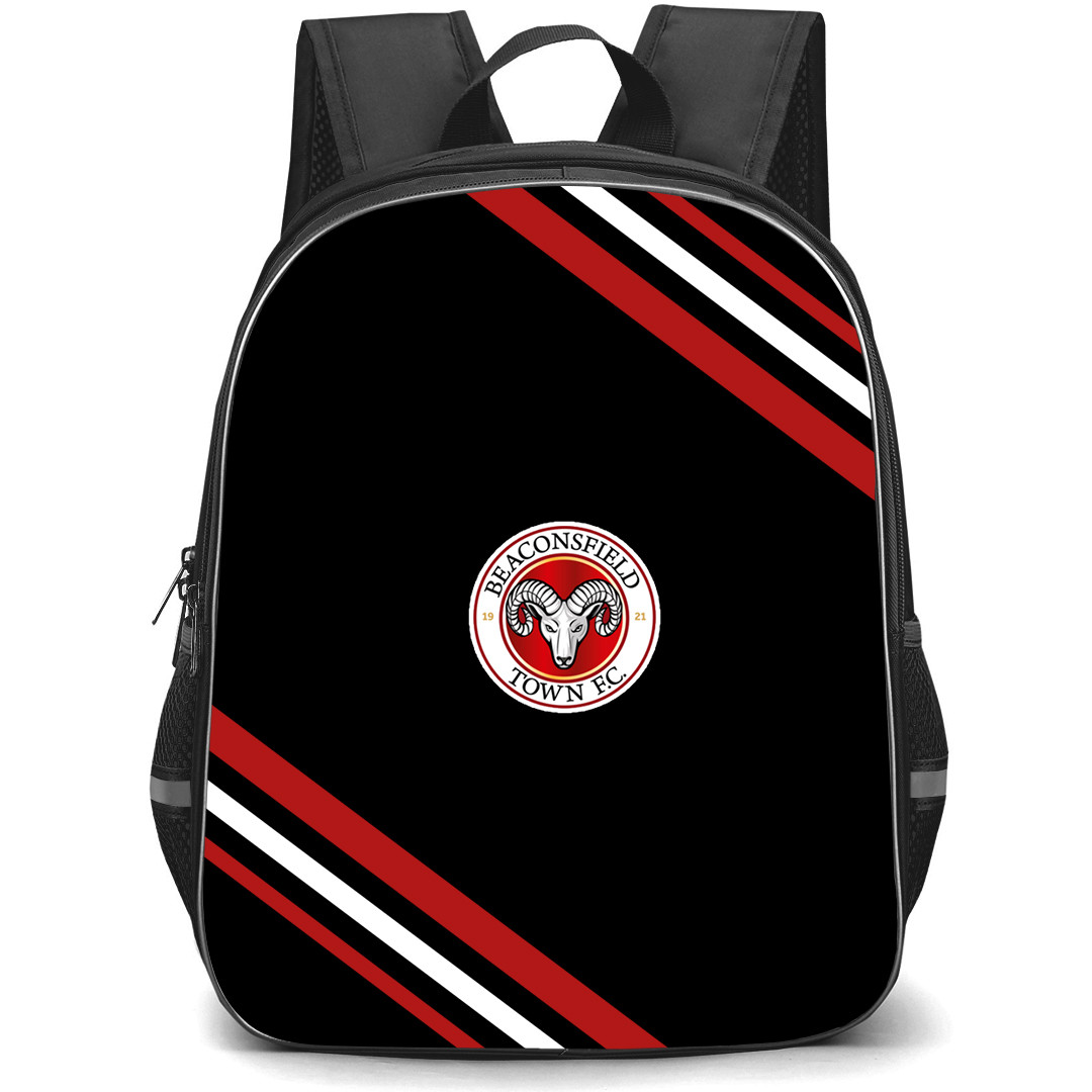 Beaconsfield Town Football Club Backpack School Bag StudentPack - Beaconsfield Town Football Club Large Logo With Stripe