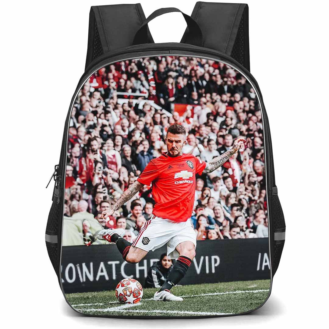 David Beckham Backpack StudentPack - David Beckham Manchester United Performing Corner Kick