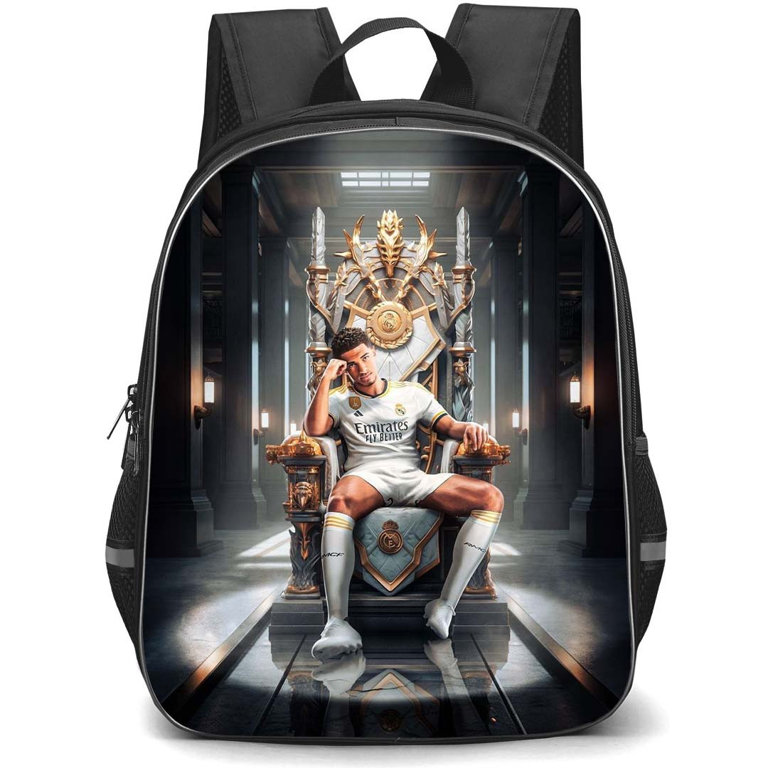 Jude Bellingham School Backpack StudentPack - Jude Bellingham Real Madrid CF Sitting On Throne Picture