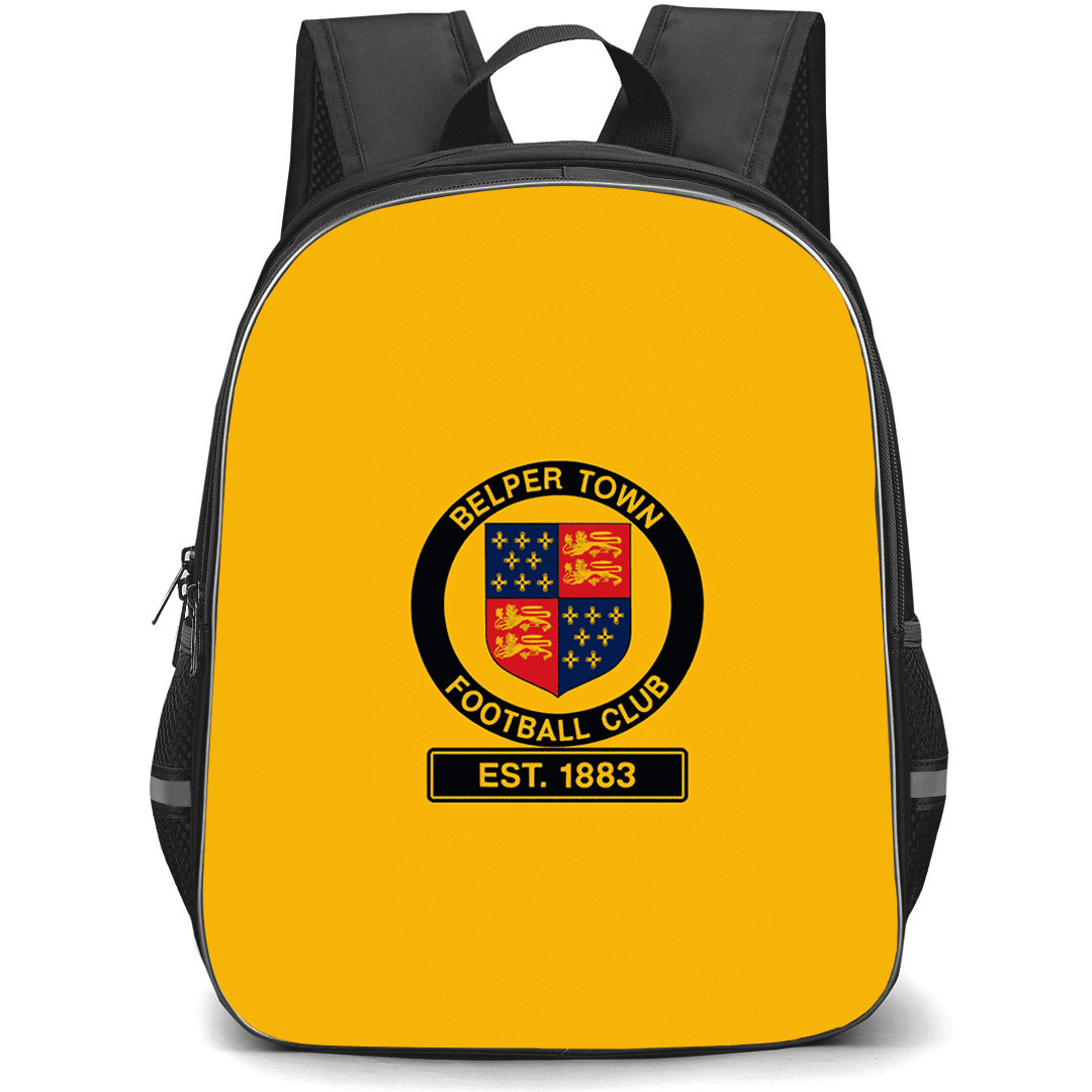 Belper Town Football Club Backpack School Bag StudentPack - Belper Town Football Club Logo with Yellow Effect