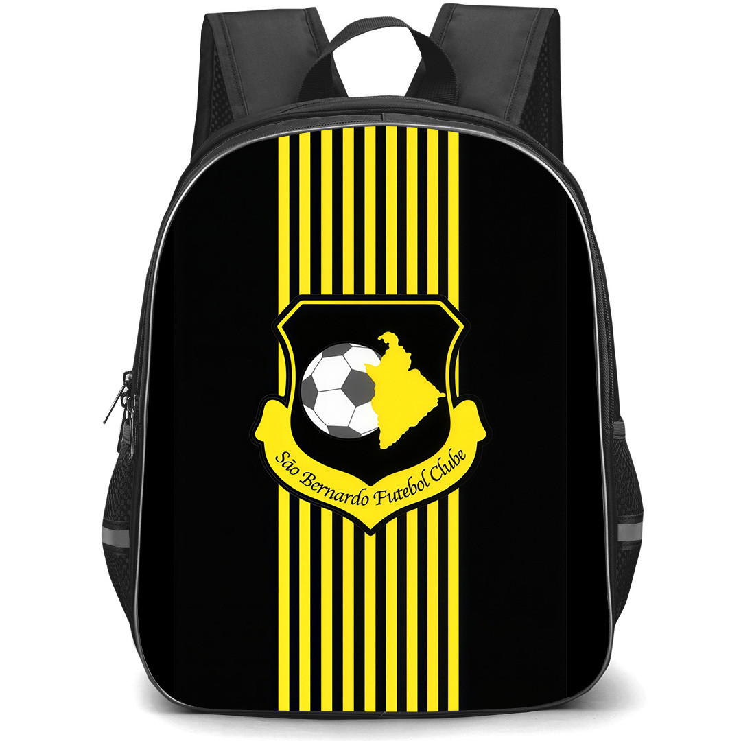 Sao Bernardo Futebol Clube Backpack School Bag StudentPack - Sao Bernardo Futebol Clube Logo with Vertical Yellow Stripe