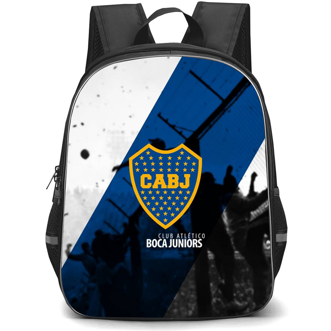 Club Atl?tico Boca Juniors Backpack StudentPack - Club Atl?tico Boca Juniors Logo Stripe Background