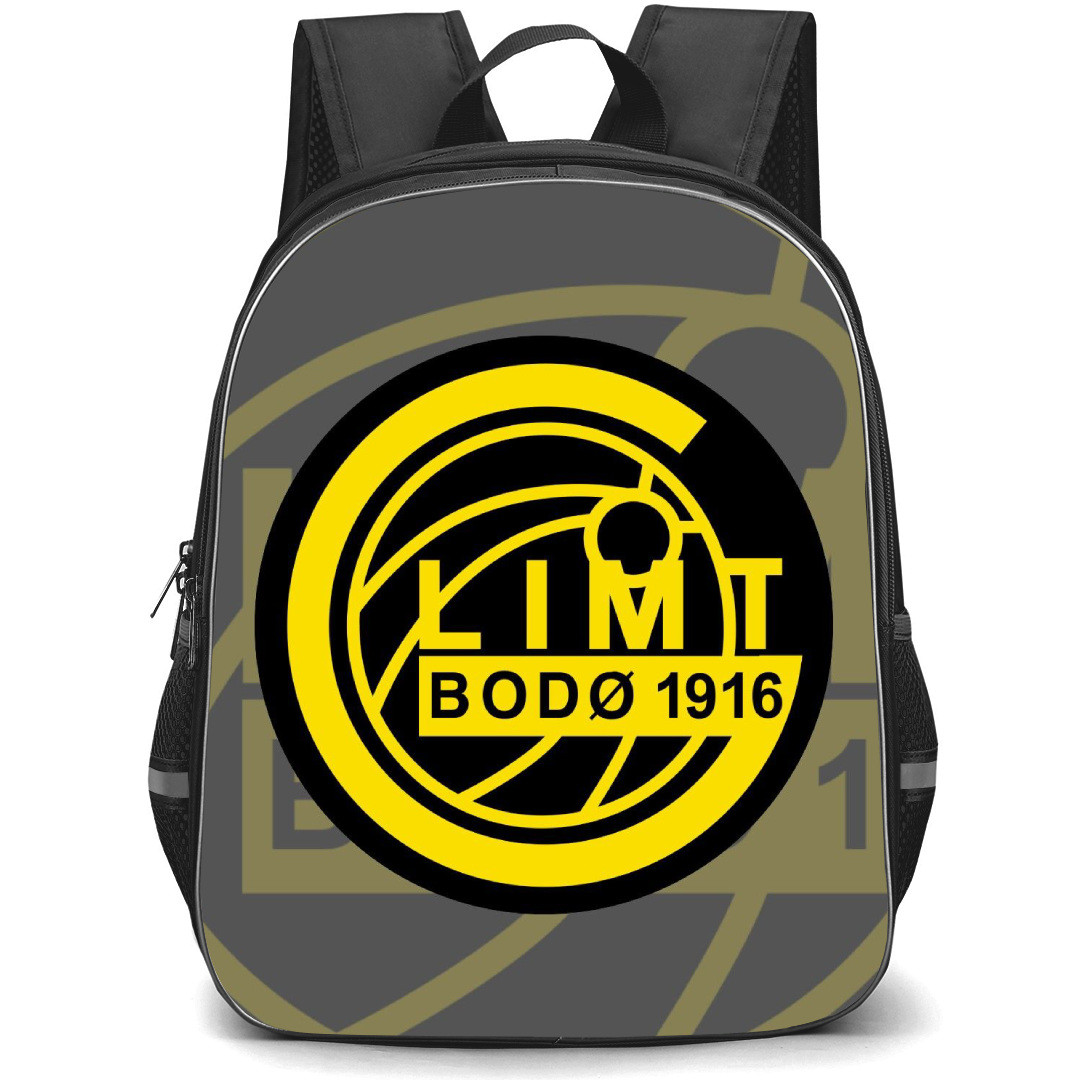 FK Bodo Glimt Backpack School Bag StudentPack - Logo Overlay Gray Background