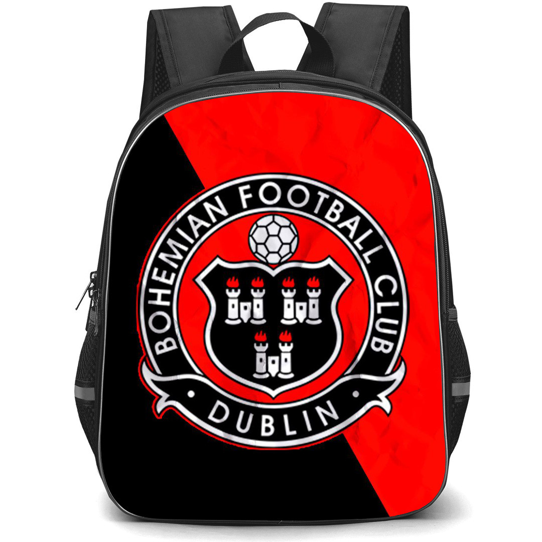 Bohemians FC Backpack School Bag StudentPack - Logo In Red And Black Background