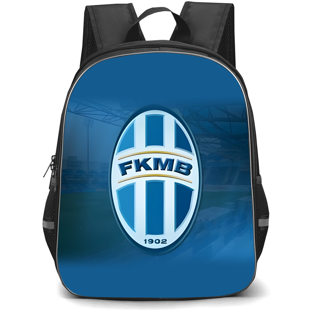 FK Mlada Boleslav Backpack School Bag StudentPack - Logo In Field Blue Background