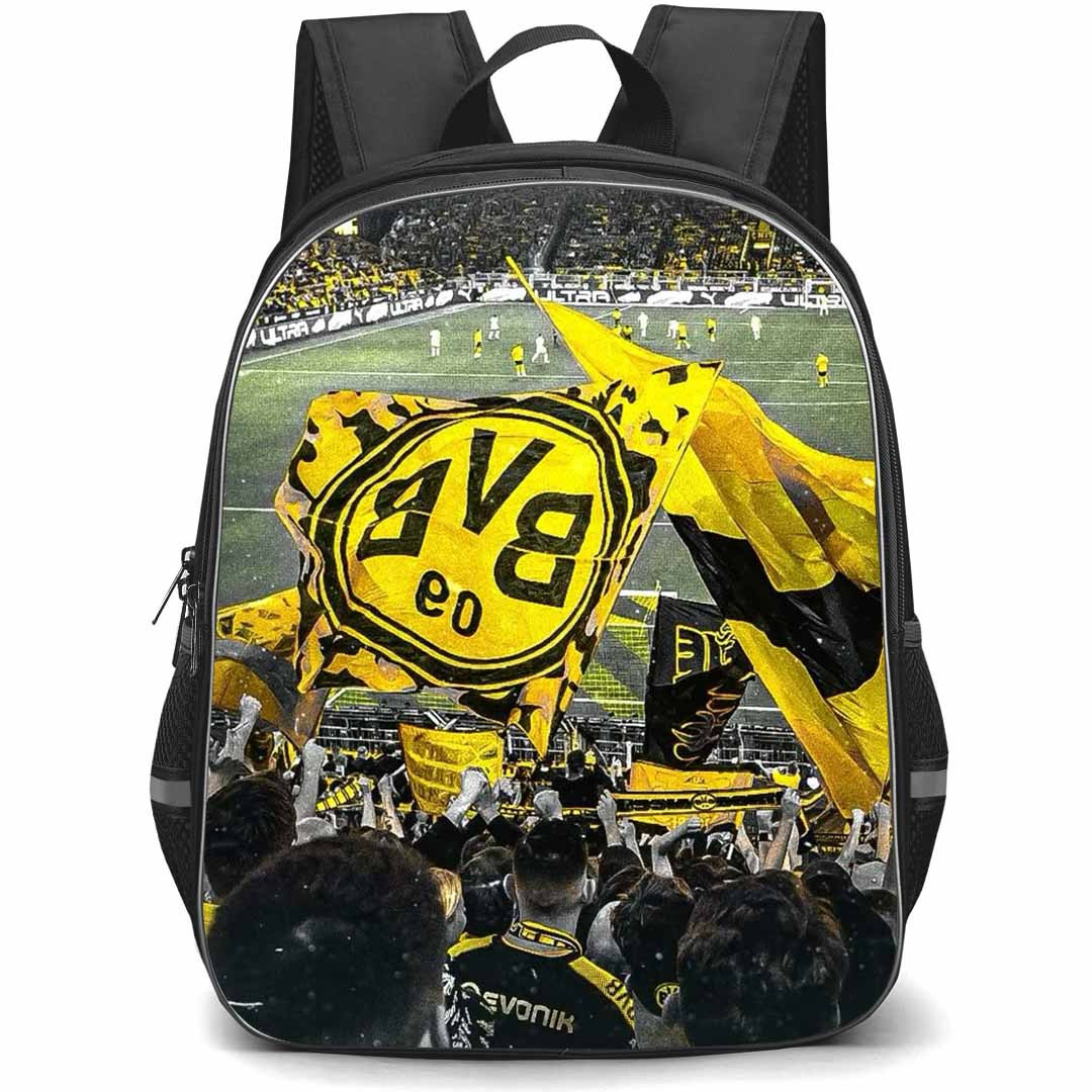 Borussia Dortmund Backpack School Bag StudentPack - Borussia Dortmund Fan And Flags On Gallery Poster