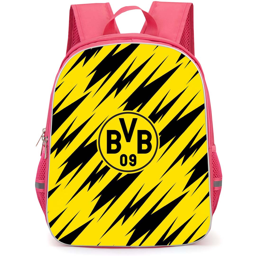 Borussia Dortmund Backpack School Bag StudentPack - Borussia Dortmund Logo On Abstract Yellow Thunder Pattern Art Poster