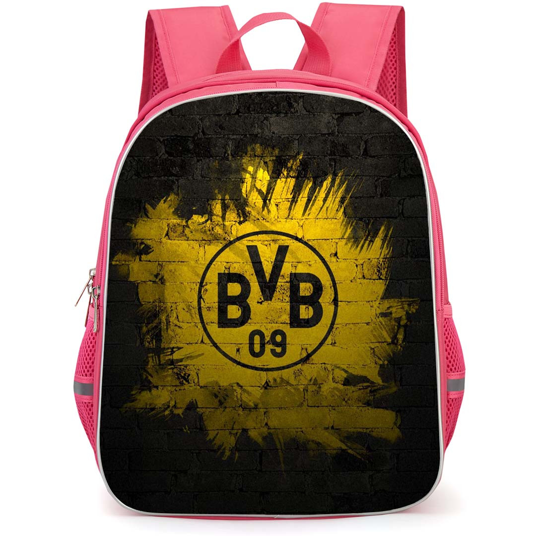 Borussia Dortmund Backpack School Bag StudentPack - Borussia Dortmund Logo On Yellow Dark Wall Background