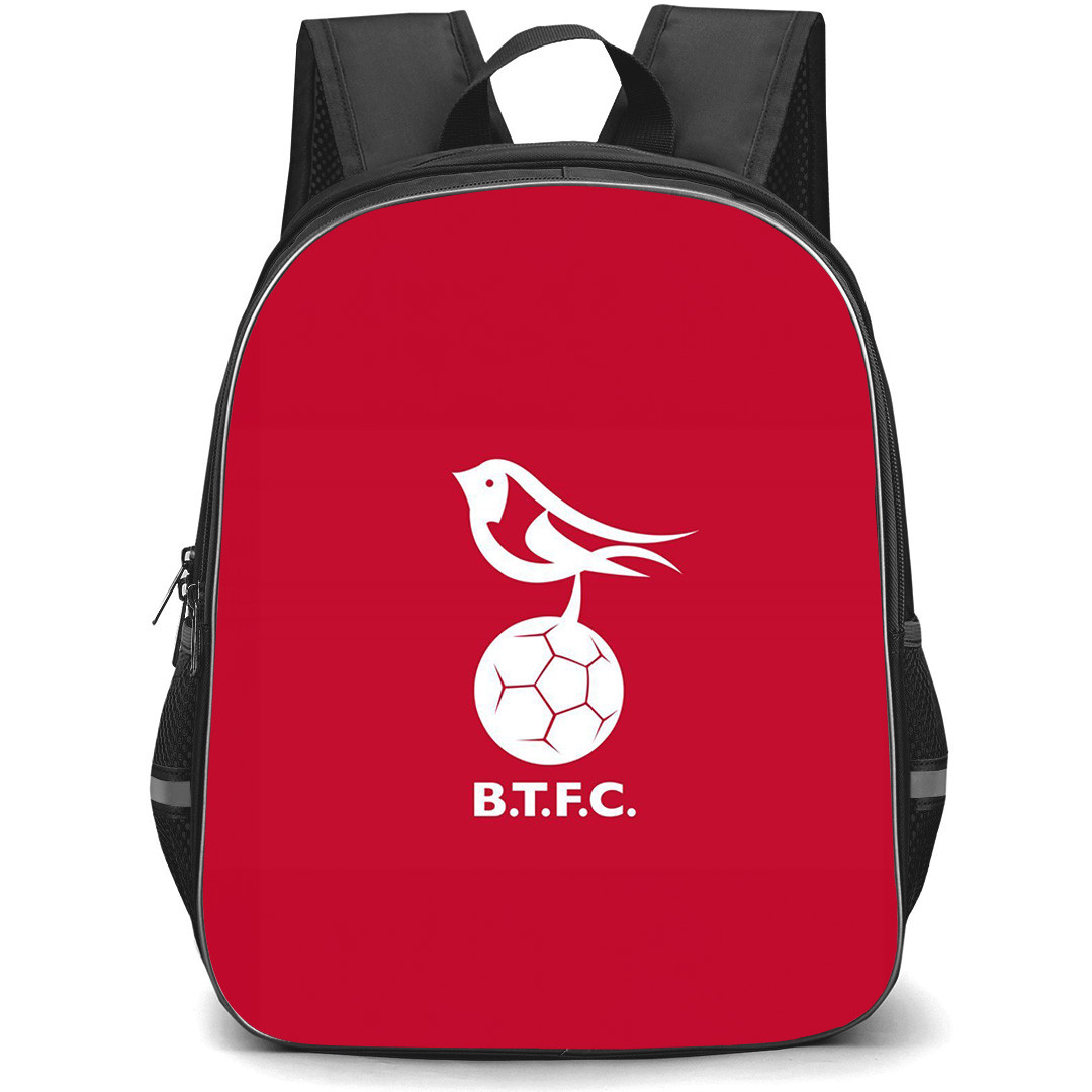 Bracknell Town Football Club Backpack School Bag StudentPack - Bracknell Town Football Club Logo with Red Background