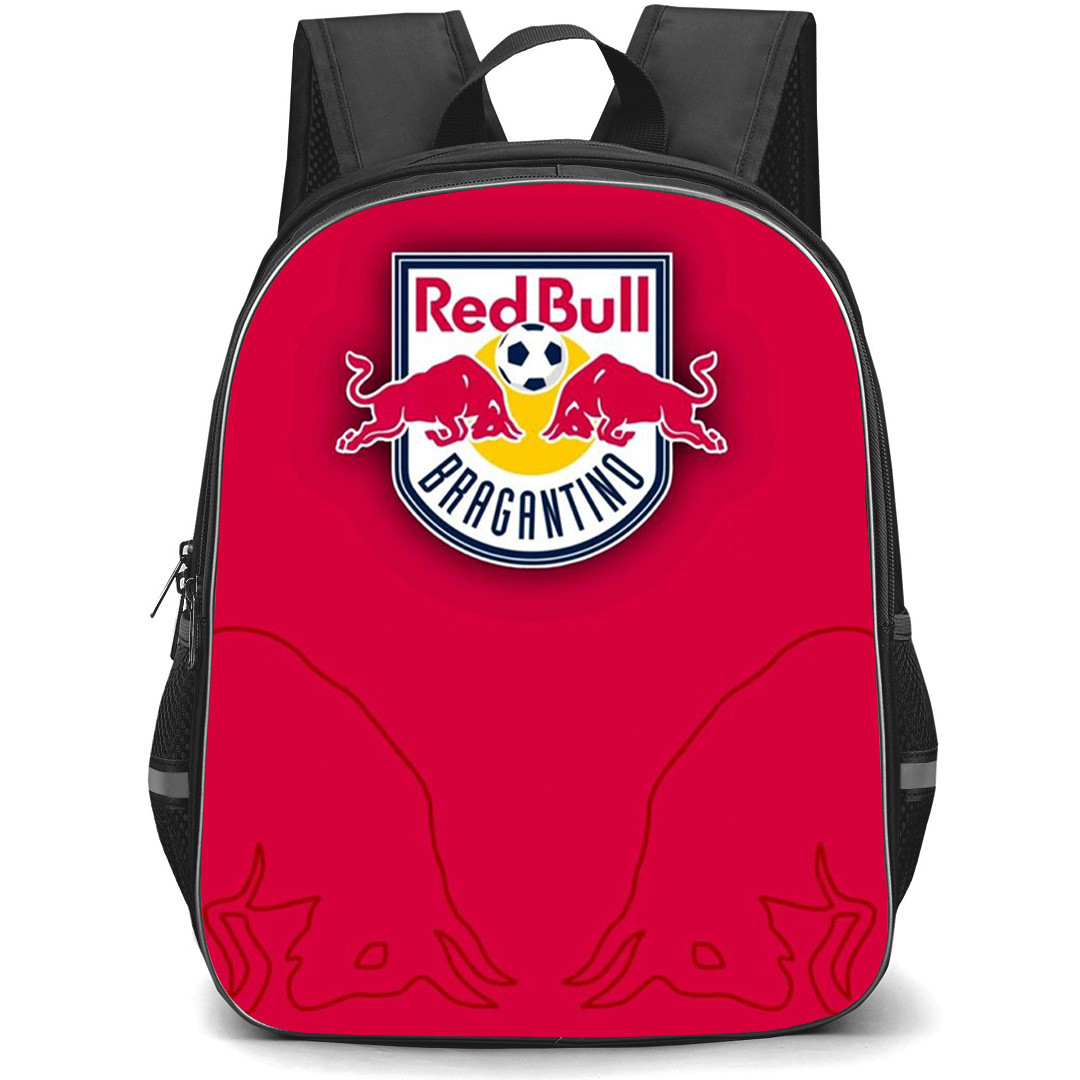 Red Bull Bragantino Backpack School Bag StudentPack - Red Bull Bragantino Logo with Red Background