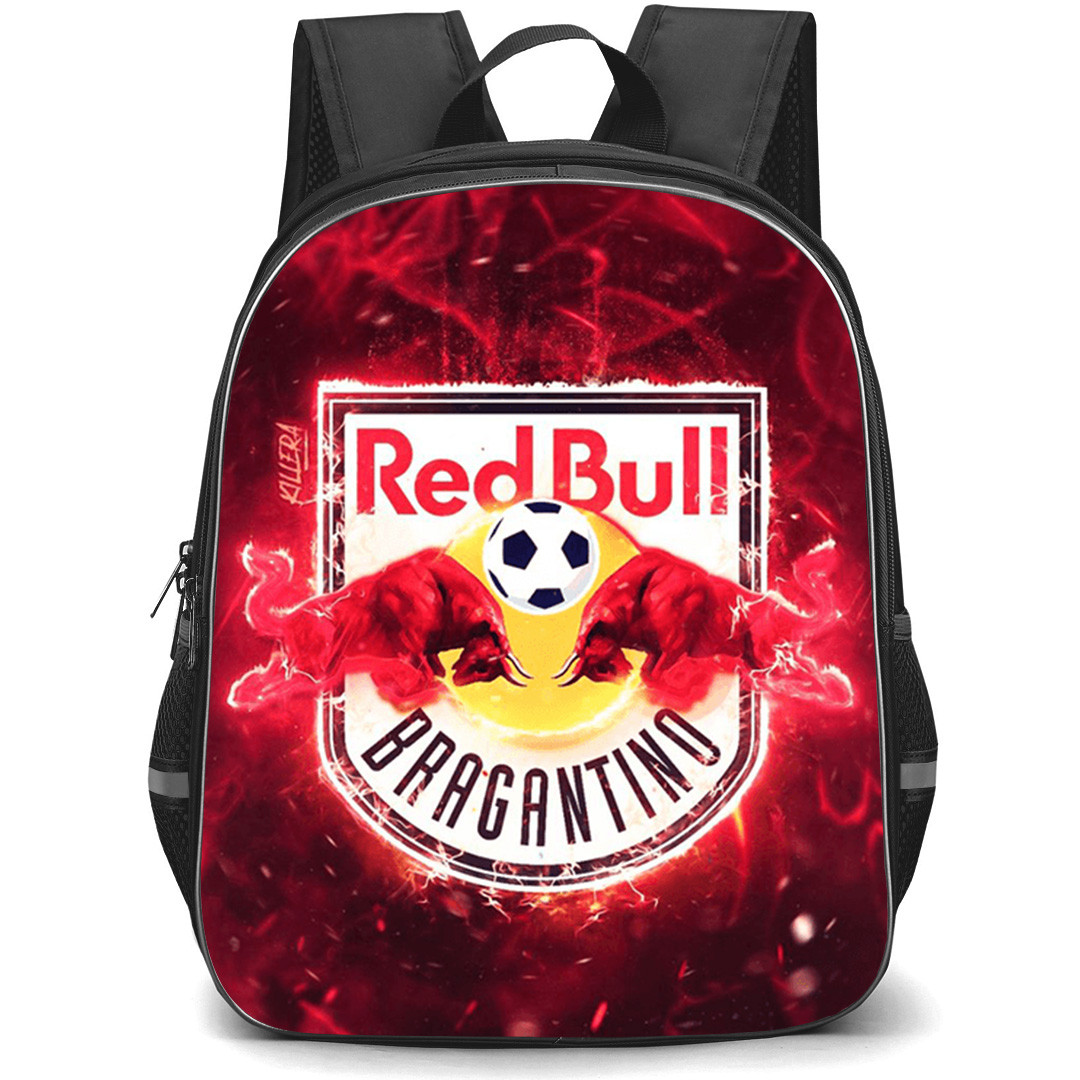 Red Bull Bragantino Backpack School Bag StudentPack - Red Bull Bragantino Logo with Smoke Red Effect