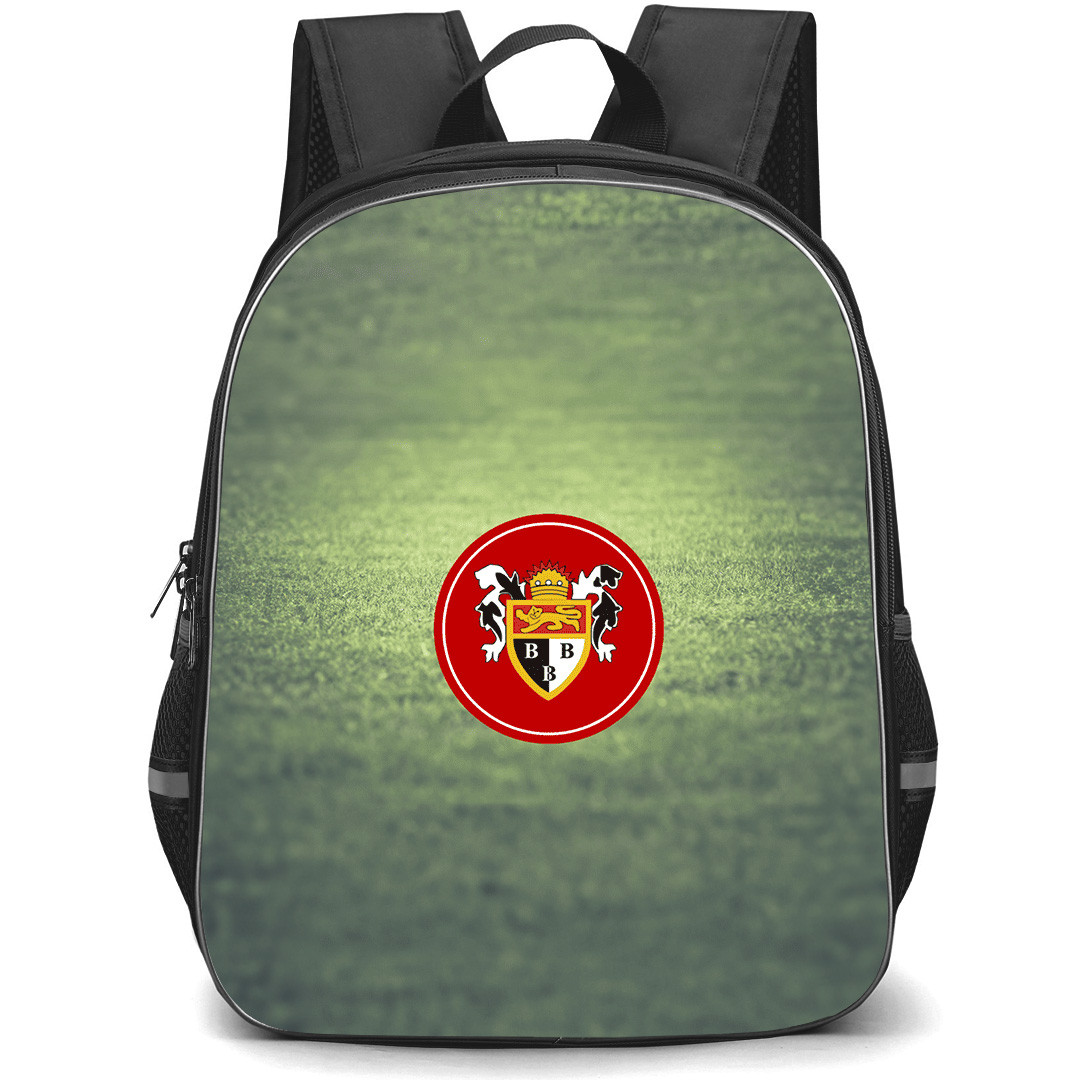 Bridlington Town Football Club Backpack School Bag StudentPack - Bridlington Town Football Club With Logo Green Grass Background