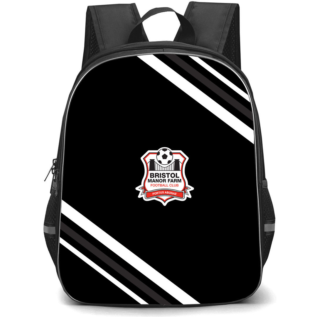 Bristol Manor Farm Football Club Backpack School Bag StudentPack - Bristol Manor Farm Football Club Large Logo With Stripe
