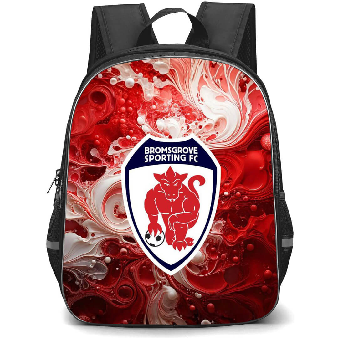 Bromsgrove Sporting Backpack School Bag StudentPack - Logo Liquid Abstract Background Football Club