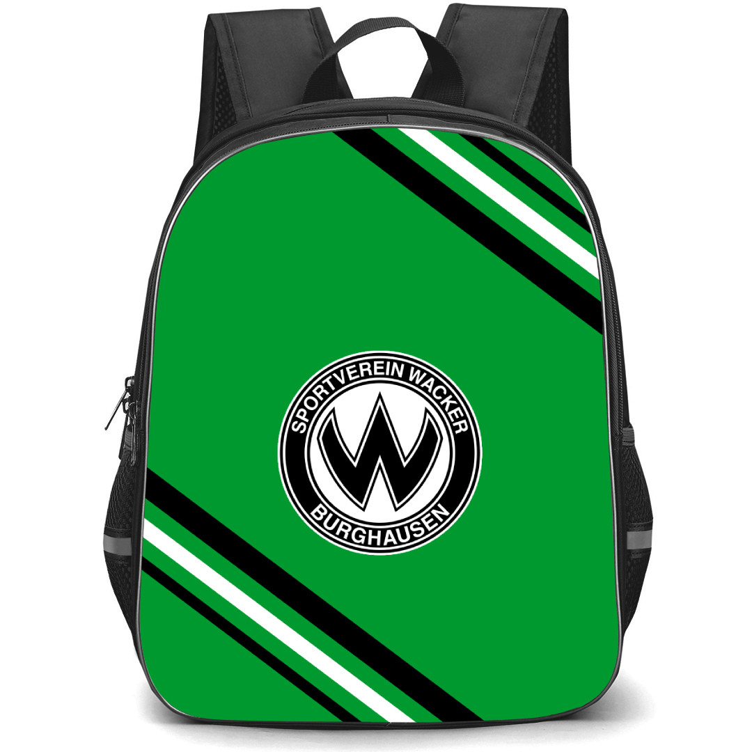 Burghausen Football Club Backpack School Bag StudentPack - Large Logo With Stripe