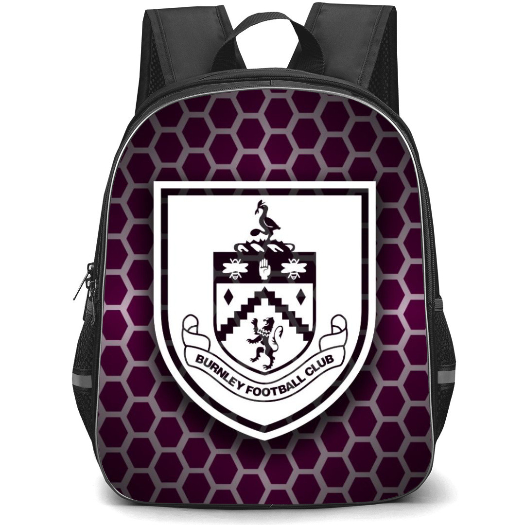 Burnley FC Backpack StudentPack - Burnley FC Logo Violet Pattern Background