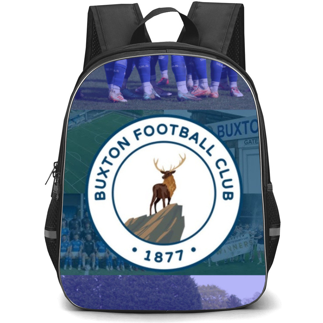 National League North Buxton Backpack School Bag StudentPack - Large Logo Team Collage Background