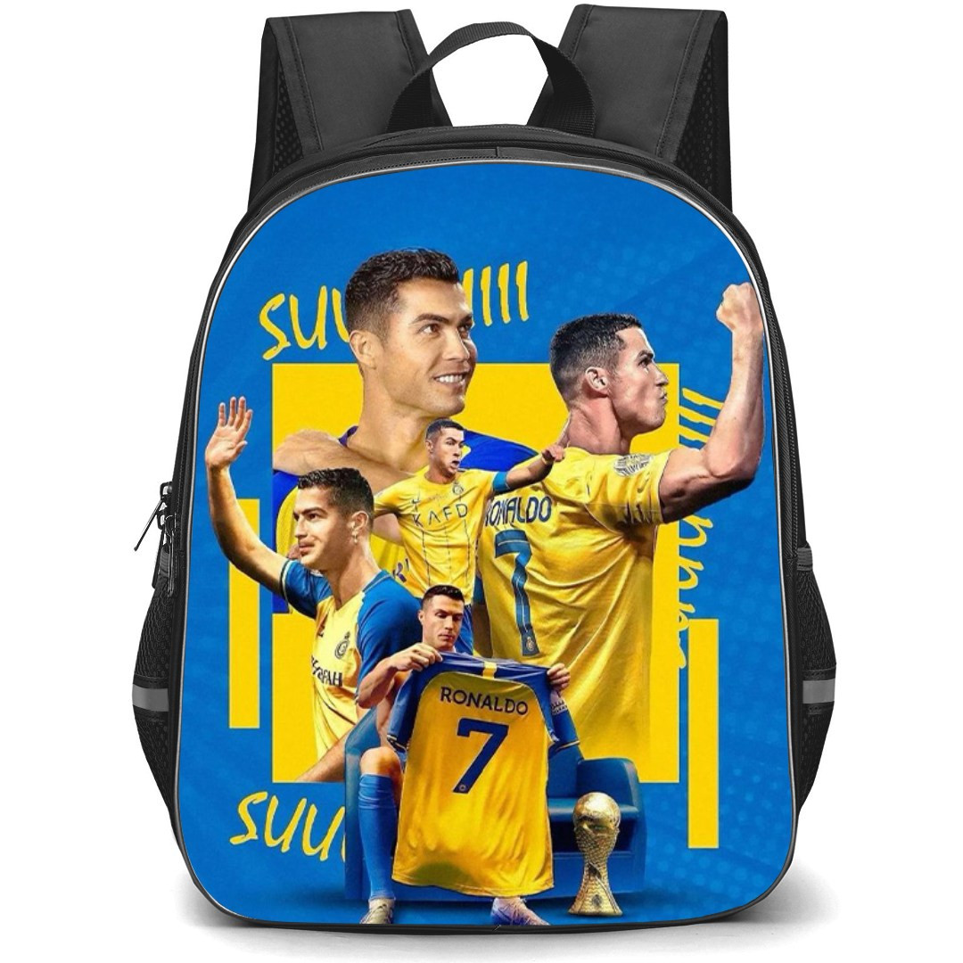 Cristiano Ronaldo Backpack StudentPack - Cristiano Ronaldo 7 Showing Al-Nassr FC Jersey Poster