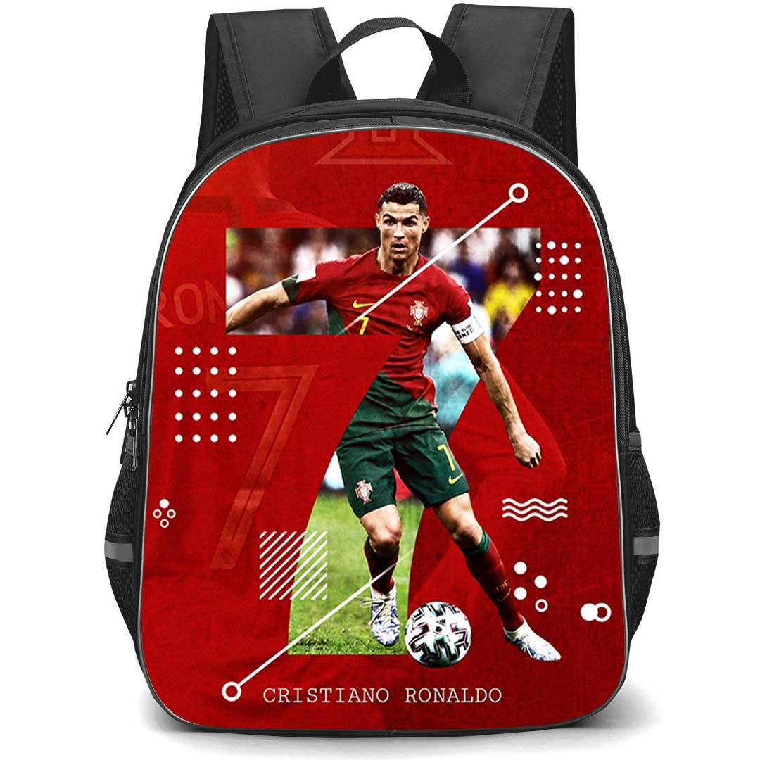 Cristiano Ronaldo Backpack School Bag StudentPack - Cristiano Ronaldo CR7 Portugal National Team Action Dribble Pose Poster