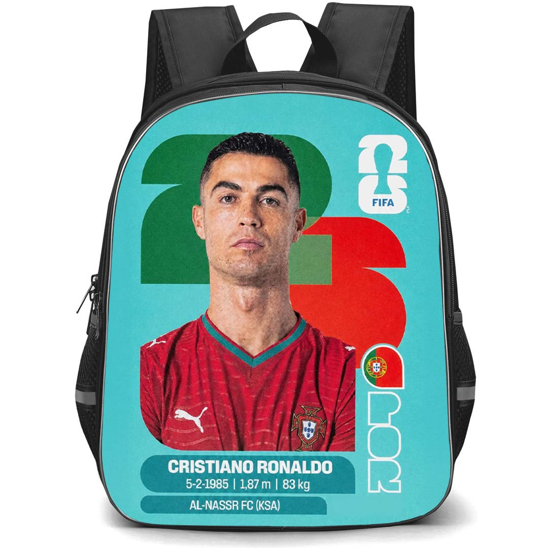 Cristiano Ronaldo Backpack School Bag StudentPack - Cristiano Ronaldo CR7 Portugal National Team FIFA Media Day Portrait Poster