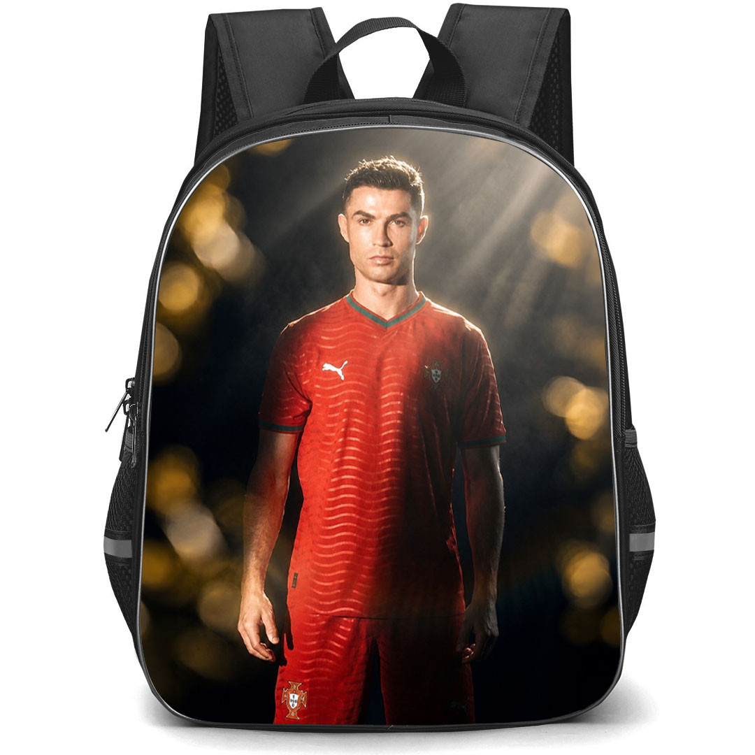 Cristiano Ronaldo Backpack School Bag StudentPack - Cristiano Ronaldo CR7 Portugal National Team Golden Light Portrait Poster