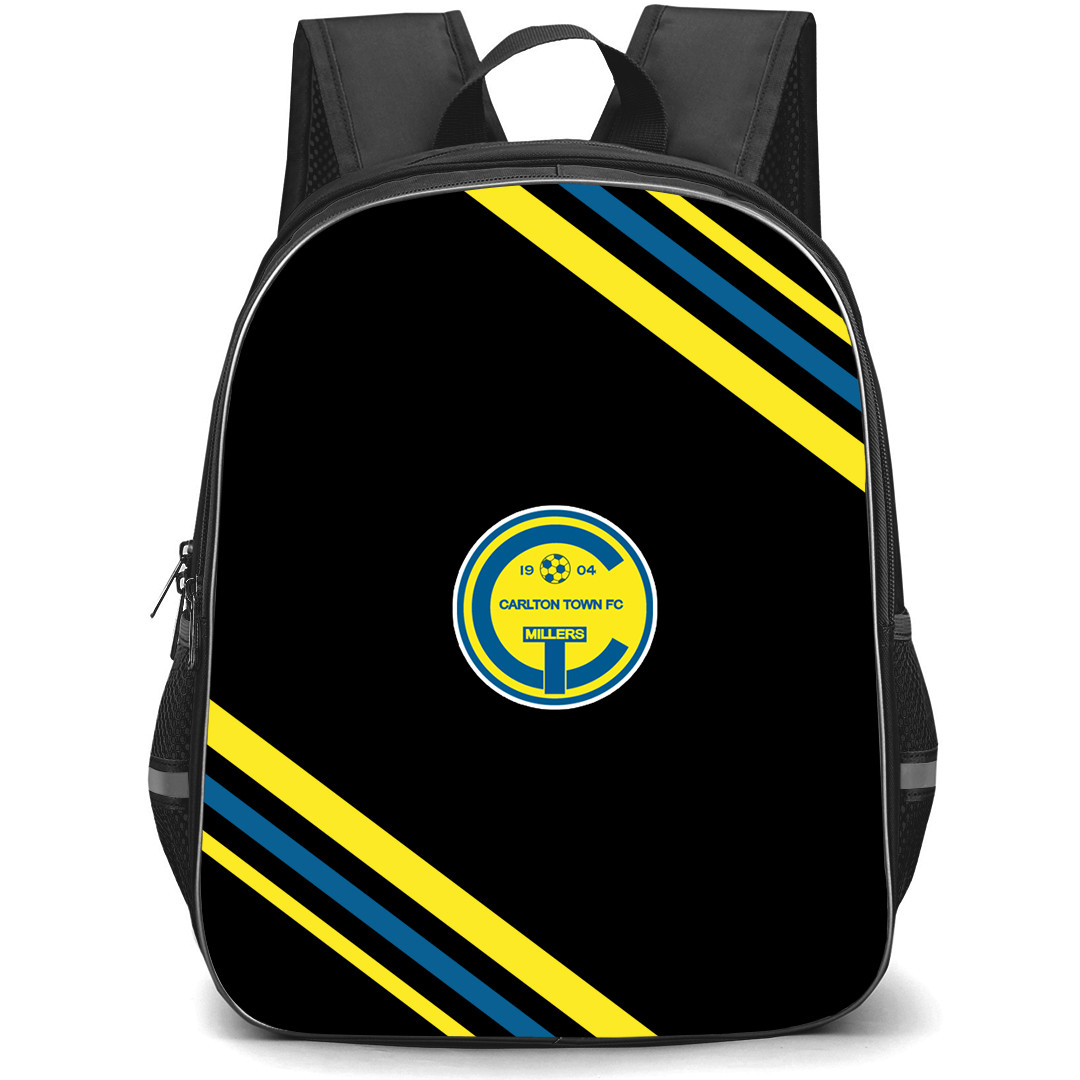 Carlton Town Football Club Backpack School Bag StudentPack - Carlton Town Football Club Large Logo With Stripe