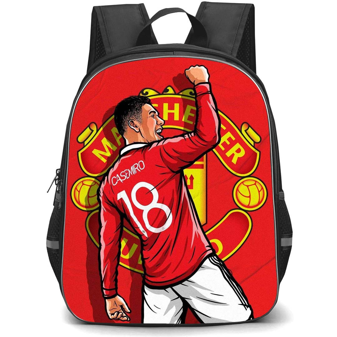 Casemiro Backpack StudentPack - Casemiro 18 Manchester United Back Illustration Art