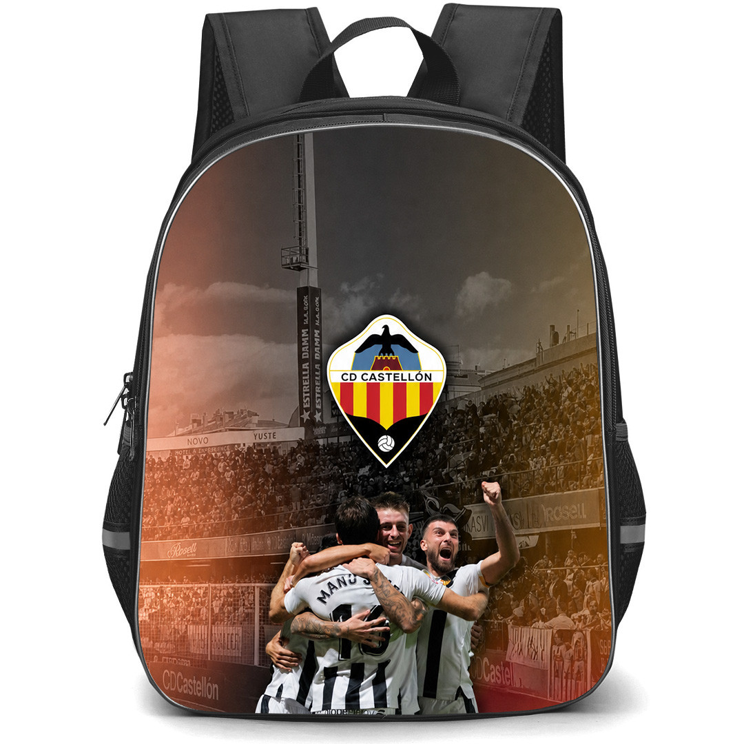 Castellon CD Backpack School Bag StudentPack - Castellon CD Logo On Victory Moment Background Football Club