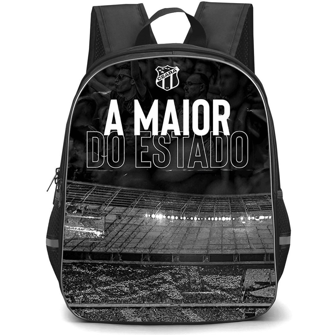 Ceara Sporting Club Backpack School Bag StudentPack - Ceara Sporting Club Stadium Logo with Crowd Background Black Effect
