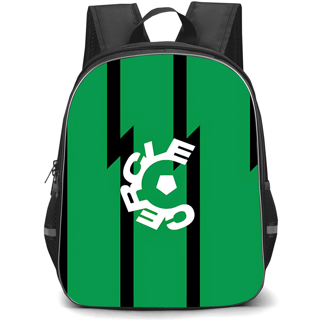 Cercle Brugge Backpack School Bag StudentPack - Logo Green And Black Stripe Background Football Club