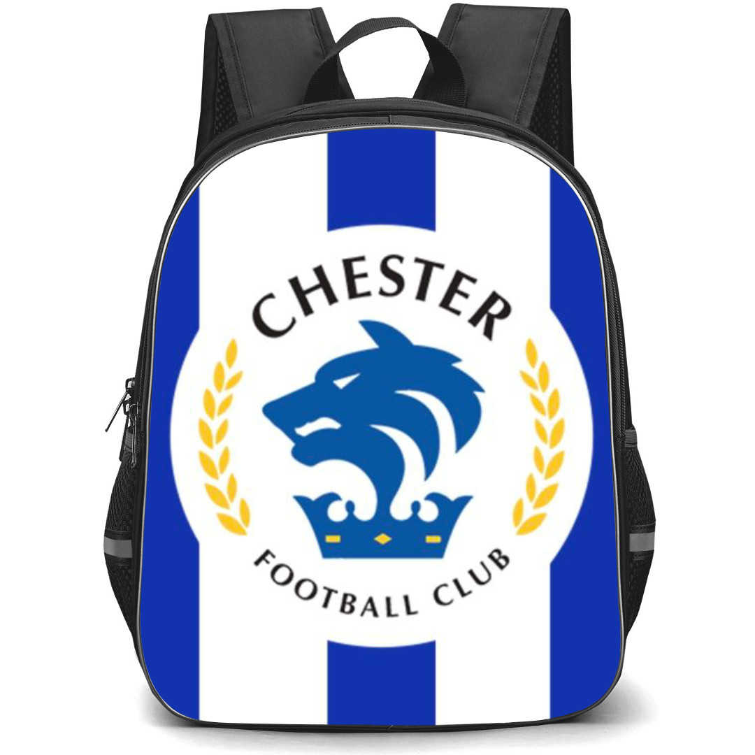 National League North Chester Backpack School Bag StudentPack - Large Logo In Blue And White Stripe Background