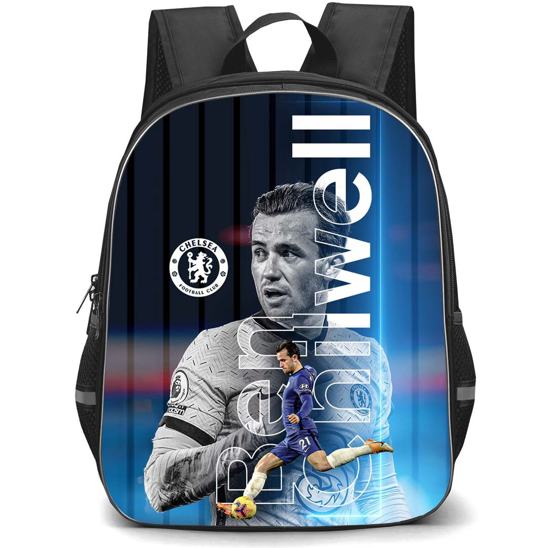 Ben Chilwell Backpack StudentPack - Ben Chilwell Chelsea F.C. Side Portrait Grayscale On Word Art Poster