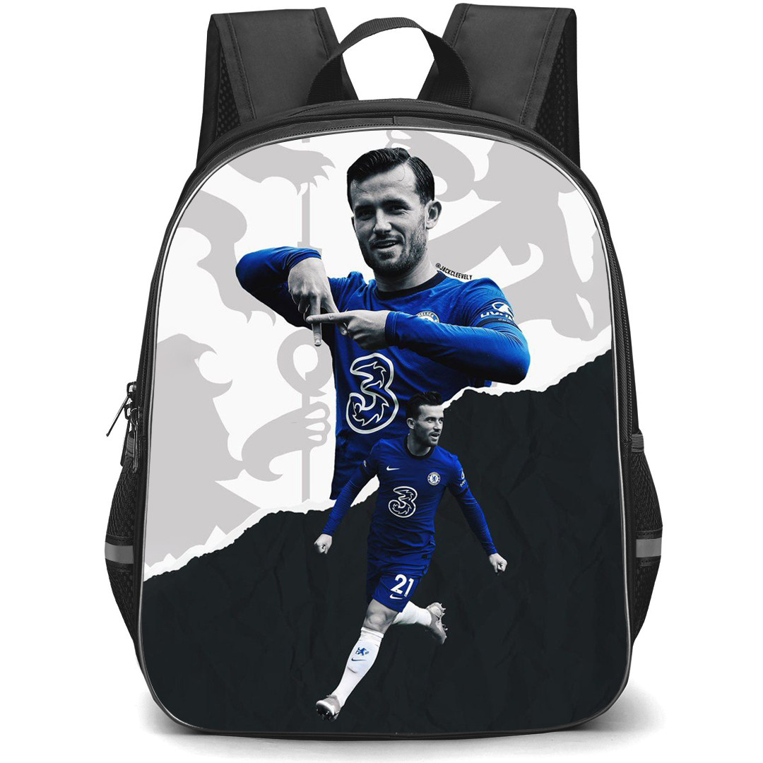 Ben Chilwell Backpack StudentPack - Ben Chilwell Chelsea F.C. Winning Signature Celebration Grayscale Poster