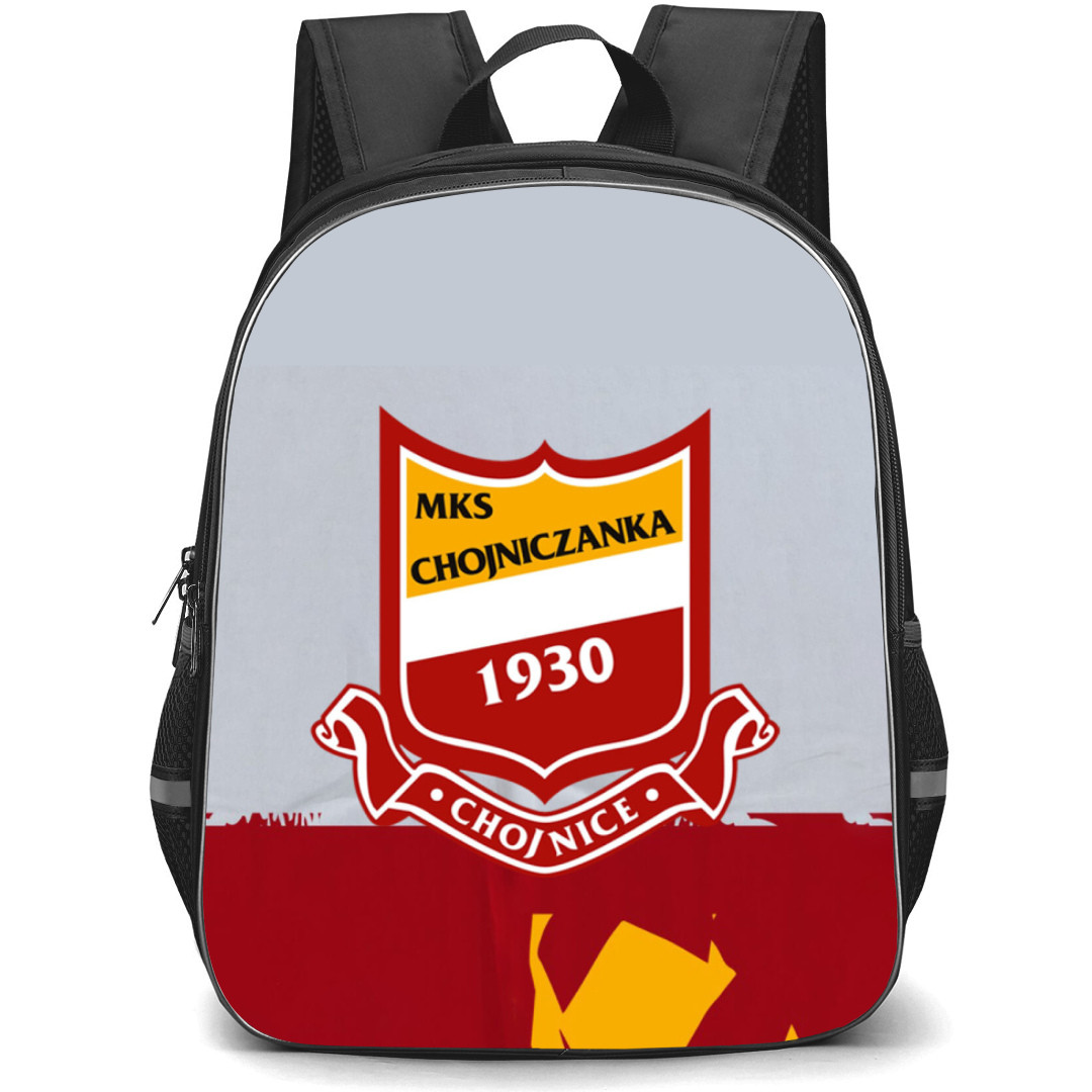 Chojniczanka Chojnice Backpack School Bag StudentPack - Logo In Gray And Red Background