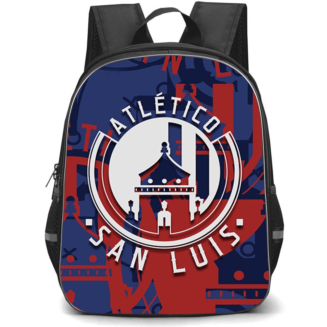 Club Atletico de San Luis Backpack School Bag StudentPack - Club Atletico de San Luis Logo with Crest and City Landmarks Style