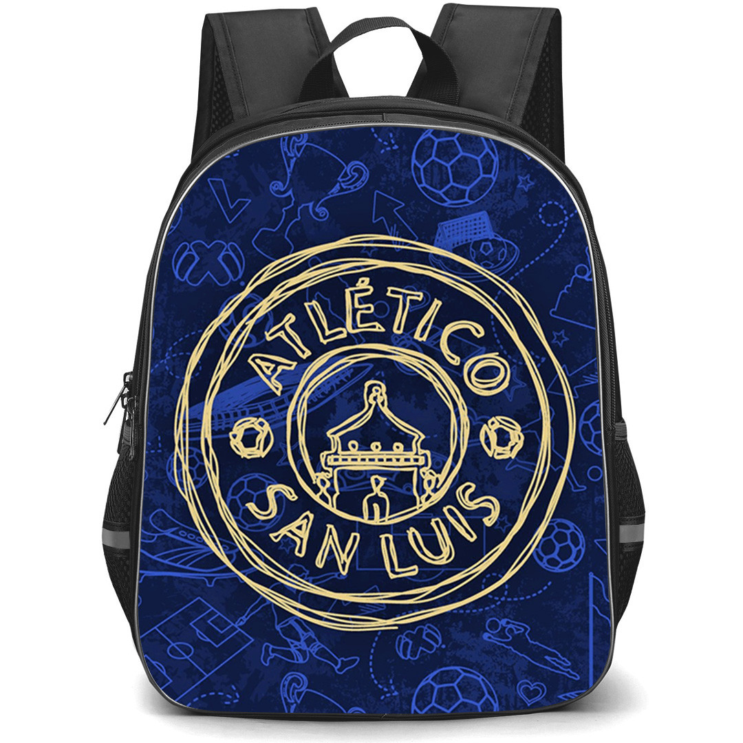 Club Atletico de San Luis Backpack School Bag StudentPack - Club Atletico de San Luis Logo with Hand Drawn Doodle Style Art