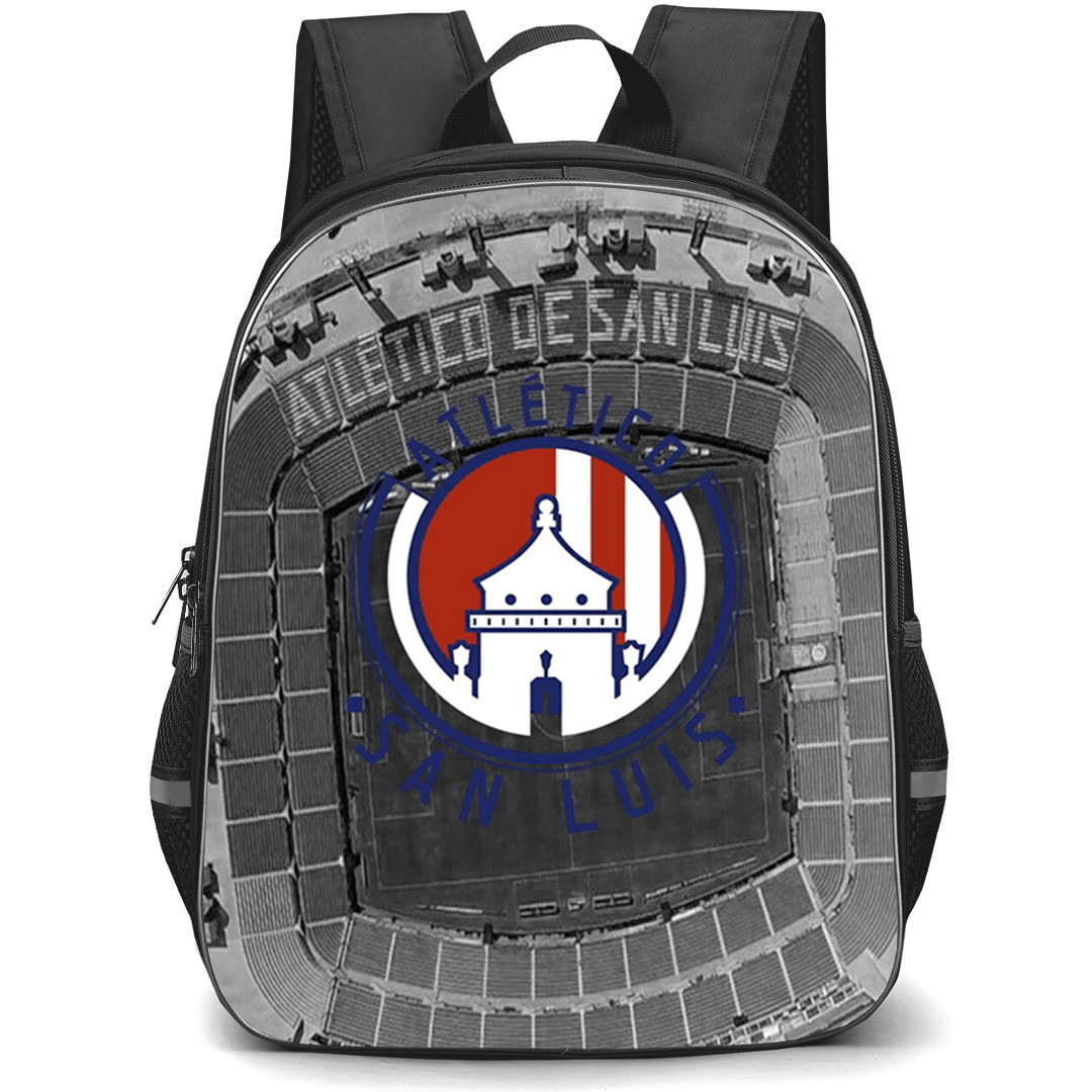 Club Atletico de San Luis Backpack School Bag StudentPack - Club Atletico de San Luis Stadium with Logo Black Effect