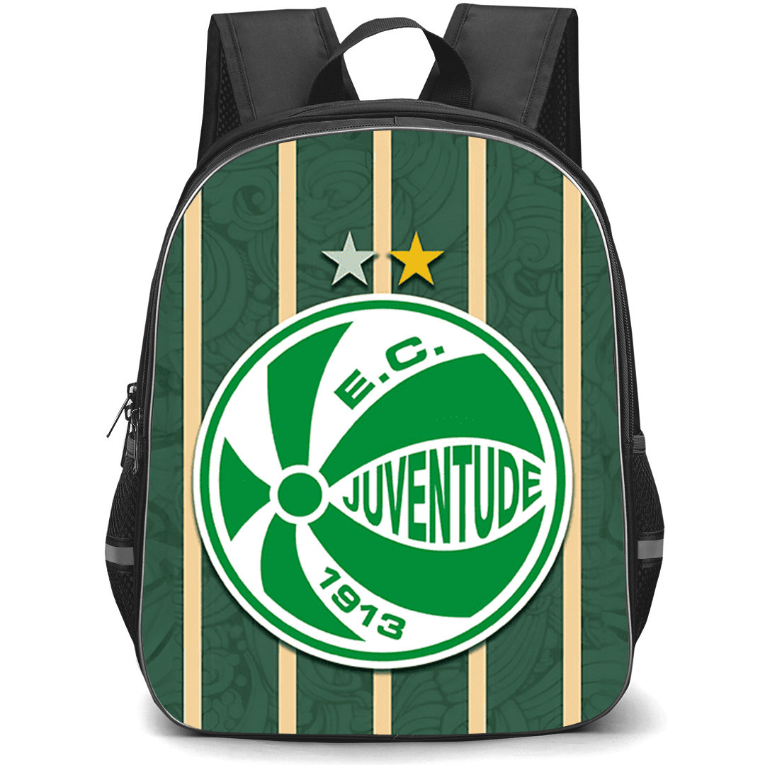 Esporte Clube Juventude Backpack School Bag StudentPack - Esporte Clube Juventude Logo with Vertical Stripe Green Effect