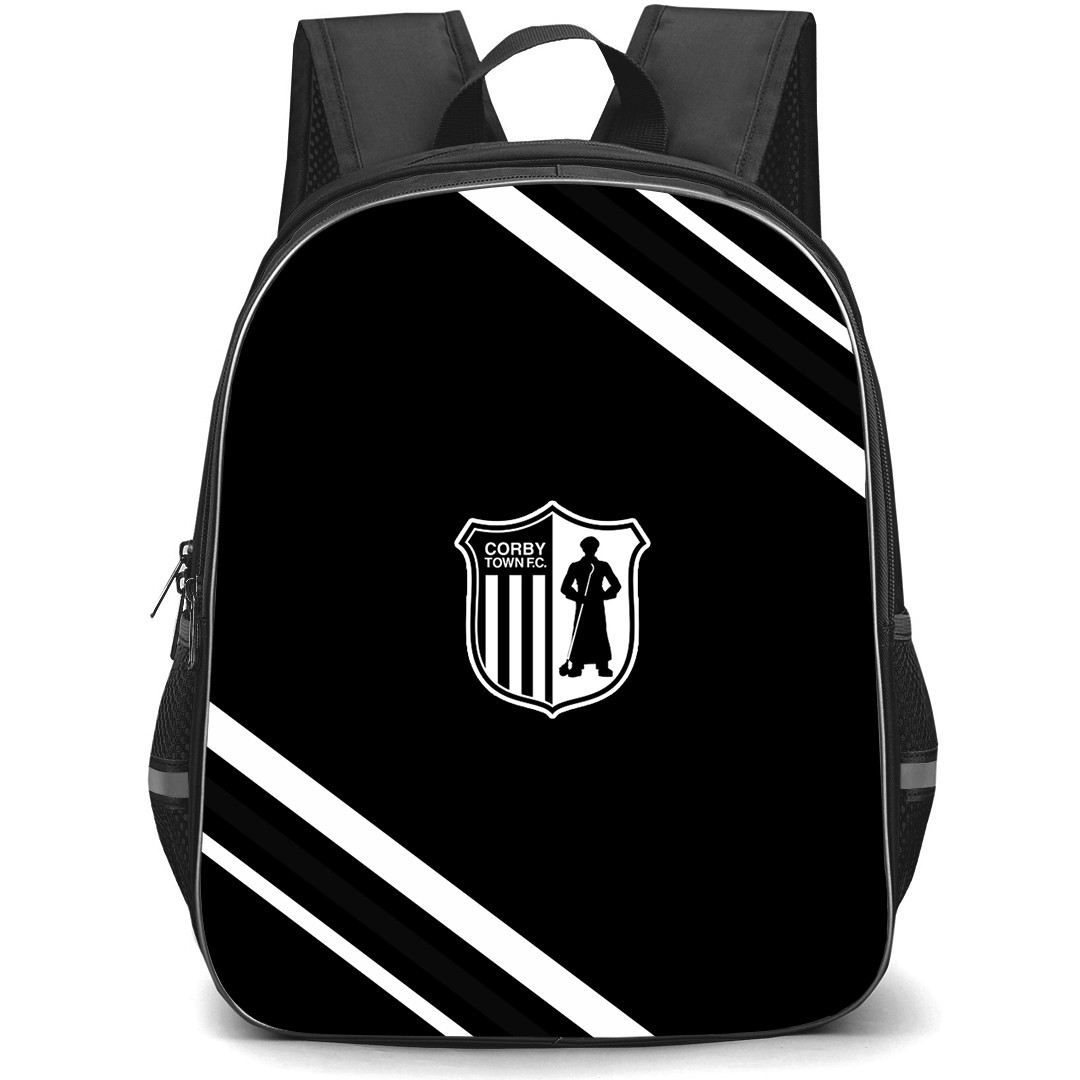 Corby Town Football Club Backpack School Bag StudentPack - Corby Town Football Club Large Logo With Stripe