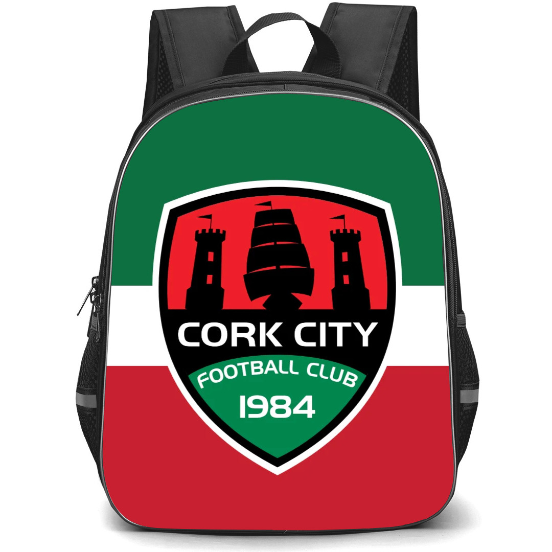 Cork City FC Backpack School Bag StudentPack - Logo In Green White And Red Background
