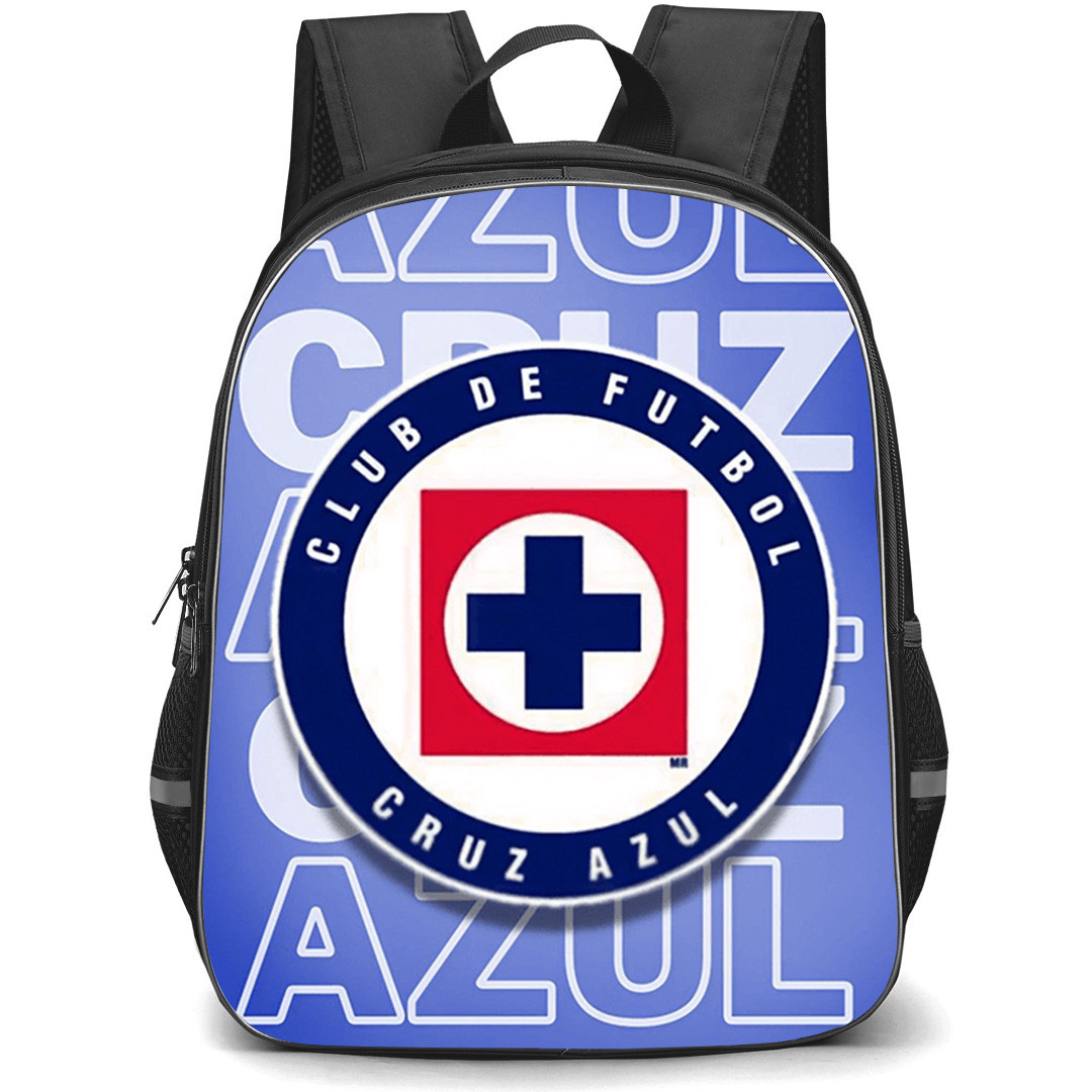 Club de Futbol Cruz Azul S.A. de C.V. Backpack School Bag StudentPack - Club de Futbol Cruz Azul S.A. de C.V. Logo with CRUZ AZUL Text Blue Background