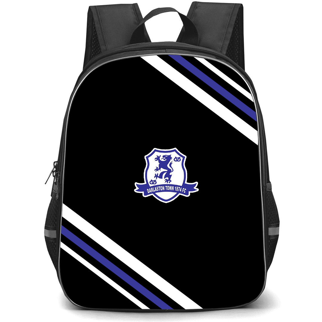 Darlaston Town 1874 Football Club Backpack School Bag StudentPack - Darlaston Town 1874 Football Club Large Logo With Stripe